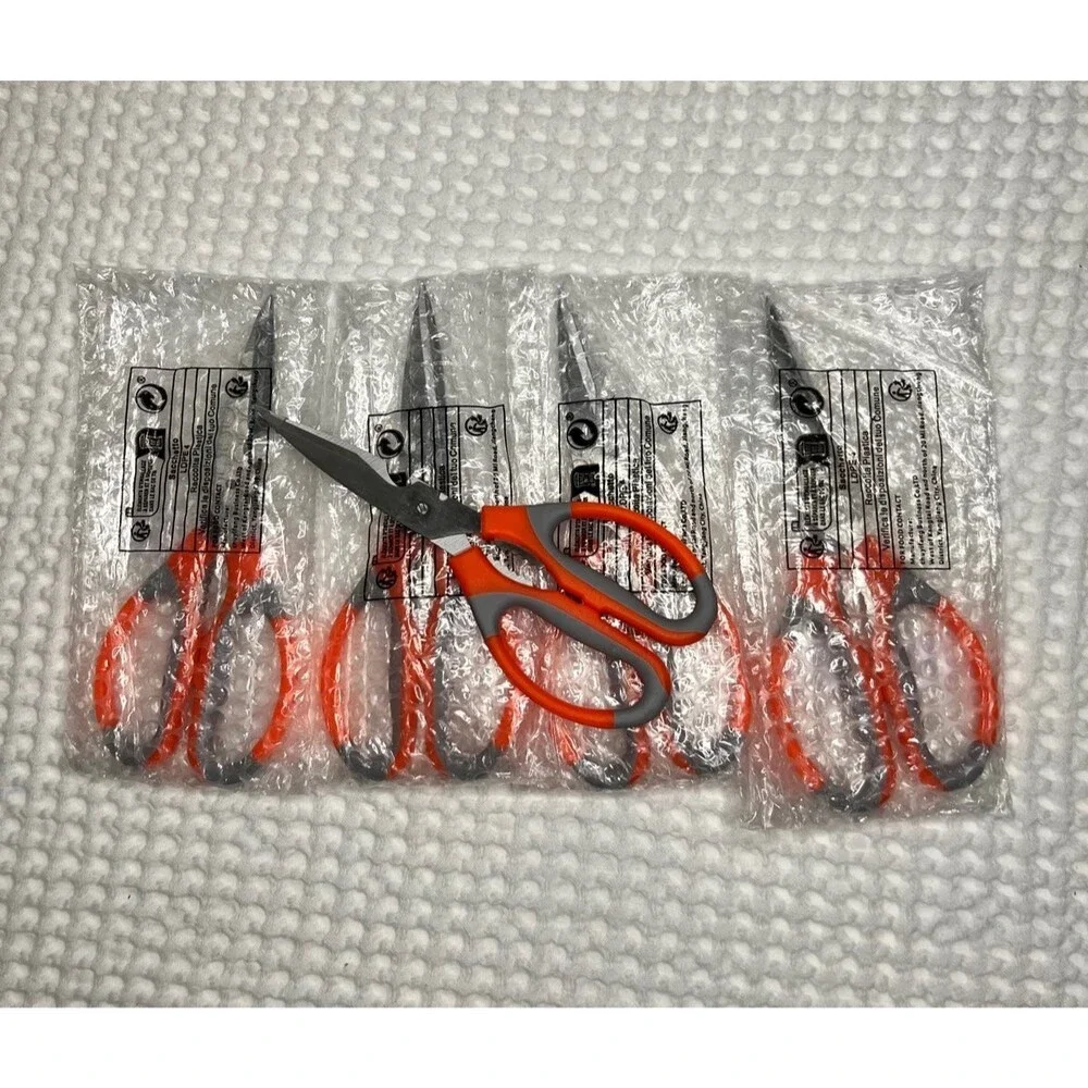 Kitchen Scissors 5 Ultra Sharp Orange Stainless Steel Kitchen Shears Meat Crafts